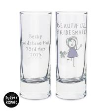 Personalised Purple Ronnie Wedding Shot Glass